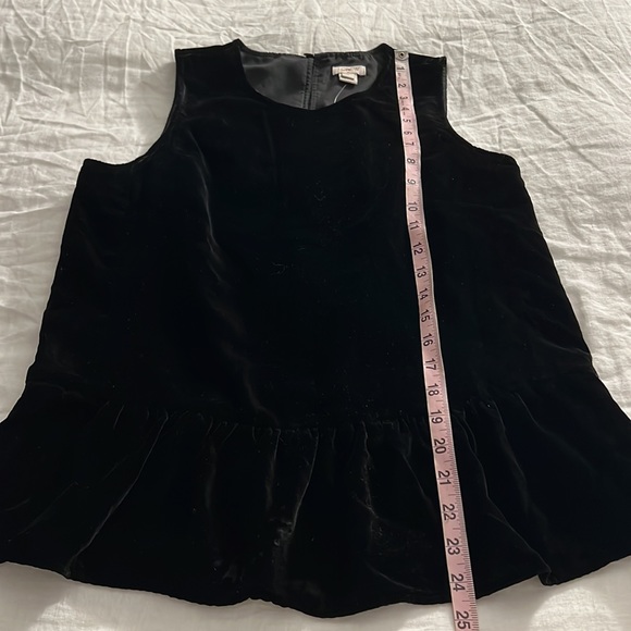 NWT J. Crew Size 0 Black Drapey Velvet Peplum Tank Top Holiday New Years - Picture 5 of 7